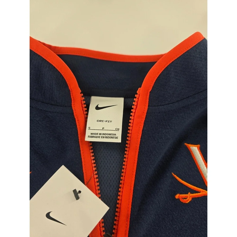 University Of Virginia Cavaliers Nike Dark Blue Dri-Fit 1/4 Zip Mens SZ S Jacket